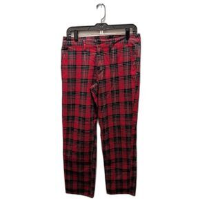 Empyre Cailie Straight Crop Red Plaid Pants Women's Size 7